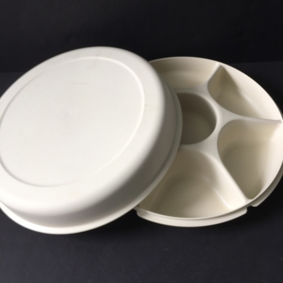 Tupperware Kitchen Almond Tupperware Vegetable Dip Serving Tray Lid Poshmark